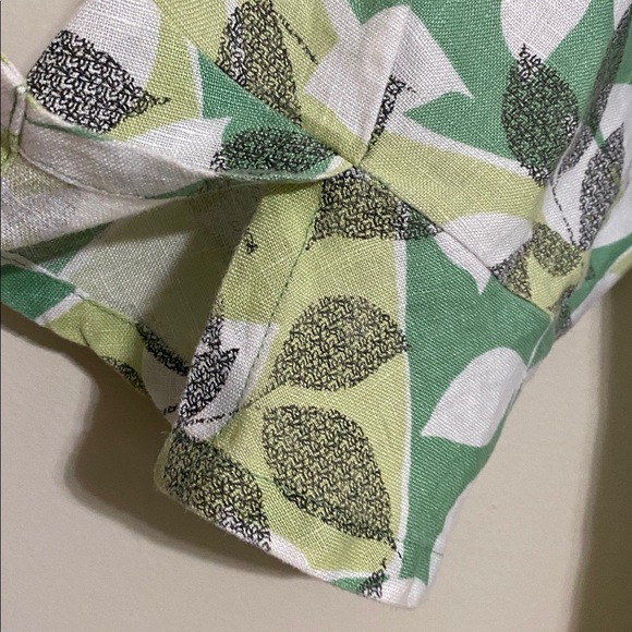 Coldwater Creek shirt blouse women 16 Green Leaf striped linen bundle of 2 fall - Picture 7 of 14